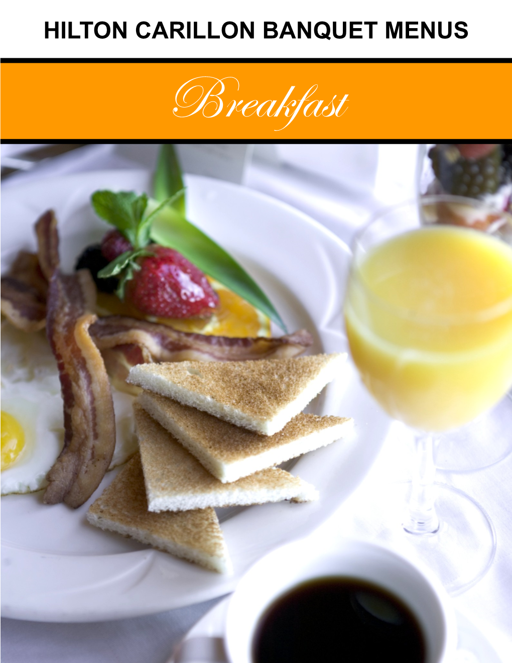 HILTON CARILLON BANQUET MENUS Breakfast