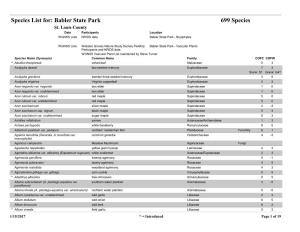 Species List For: Babler State Park 699 Species St