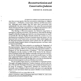 Reconstructionism and Conservative Judaism