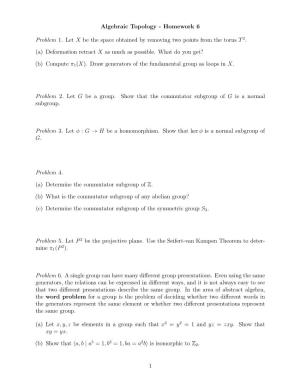 Algebraic Topology - Homework 6