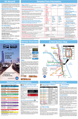 All Aboard! Rail System Map Detailed Fare in for Ma Tion Service Overview Detailed Train Information More Information