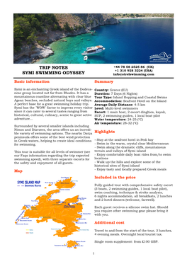 Trip Notes Symi Swimming Odyssey