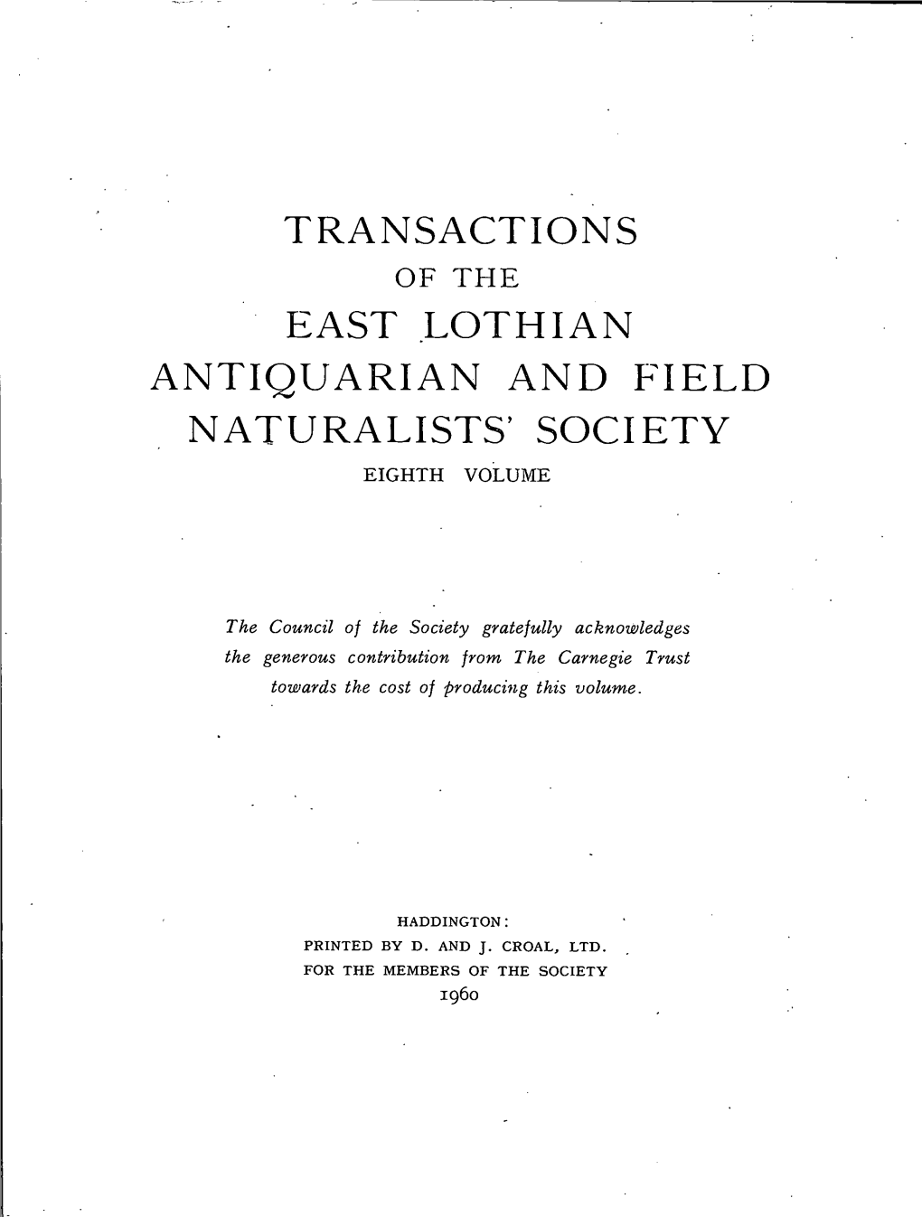 1960 ELA&FN Soc Transactions Vol VIII