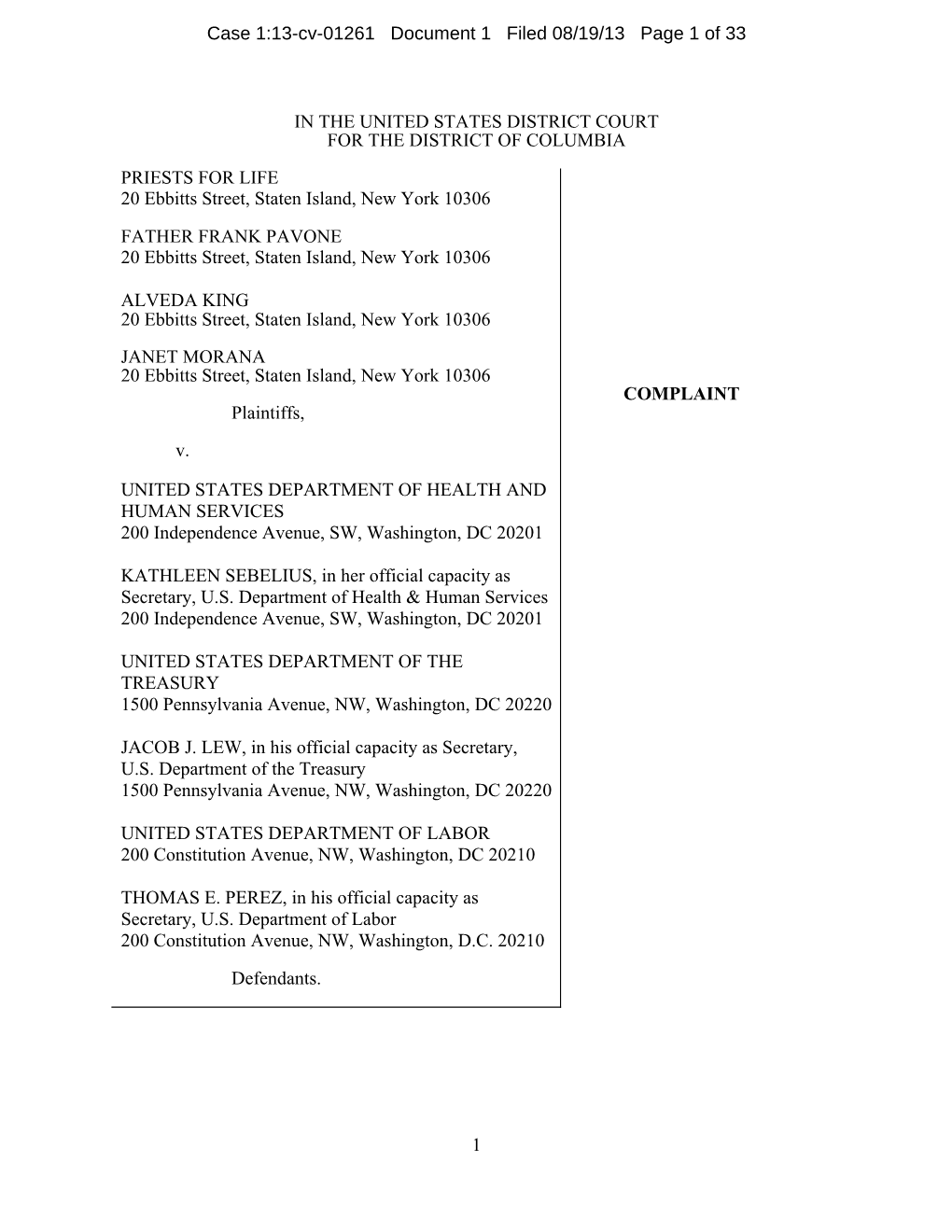 Case 1:13-Cv-01261 Document 1 Filed 08/19/13 Page 1 of 33