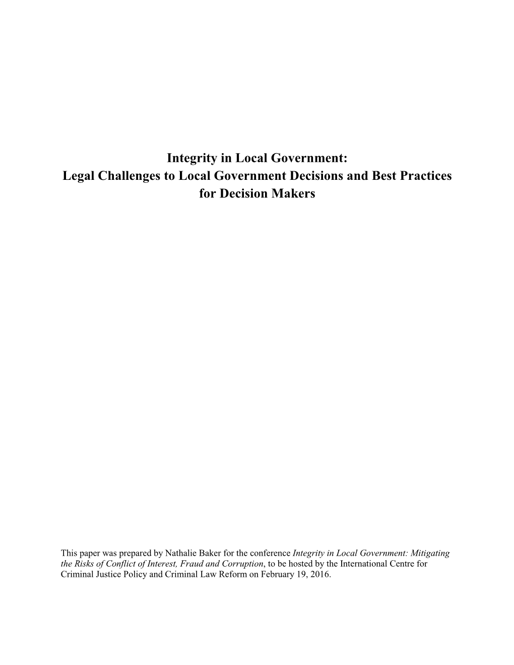 Legal Challenges to Local Government Decisions and Best Practices for Decision Makers