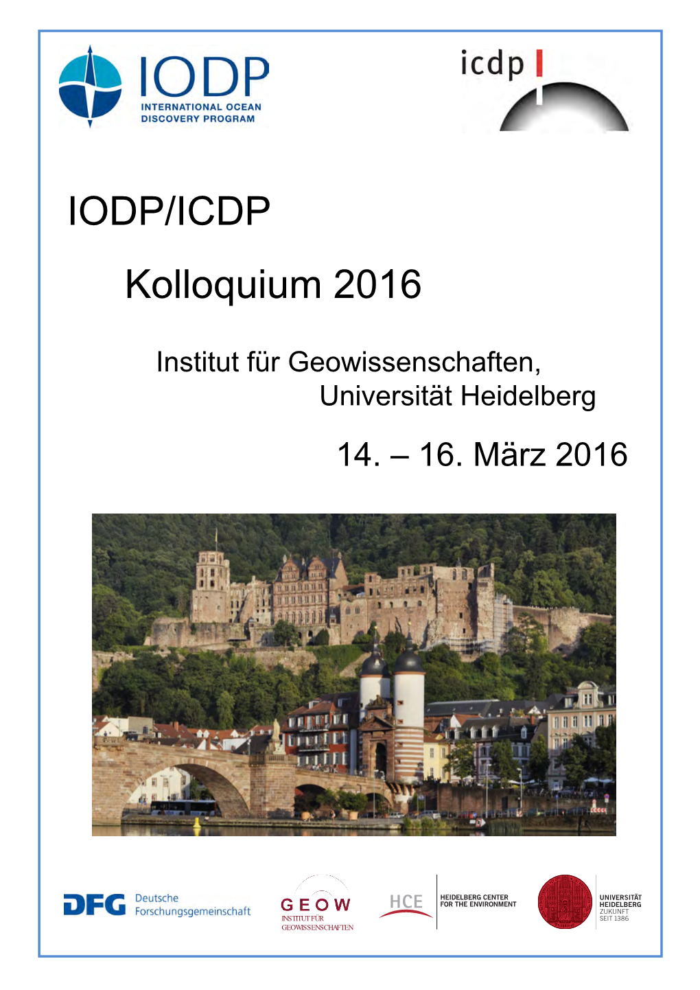 IODP/ICDP Kolloquium 2016