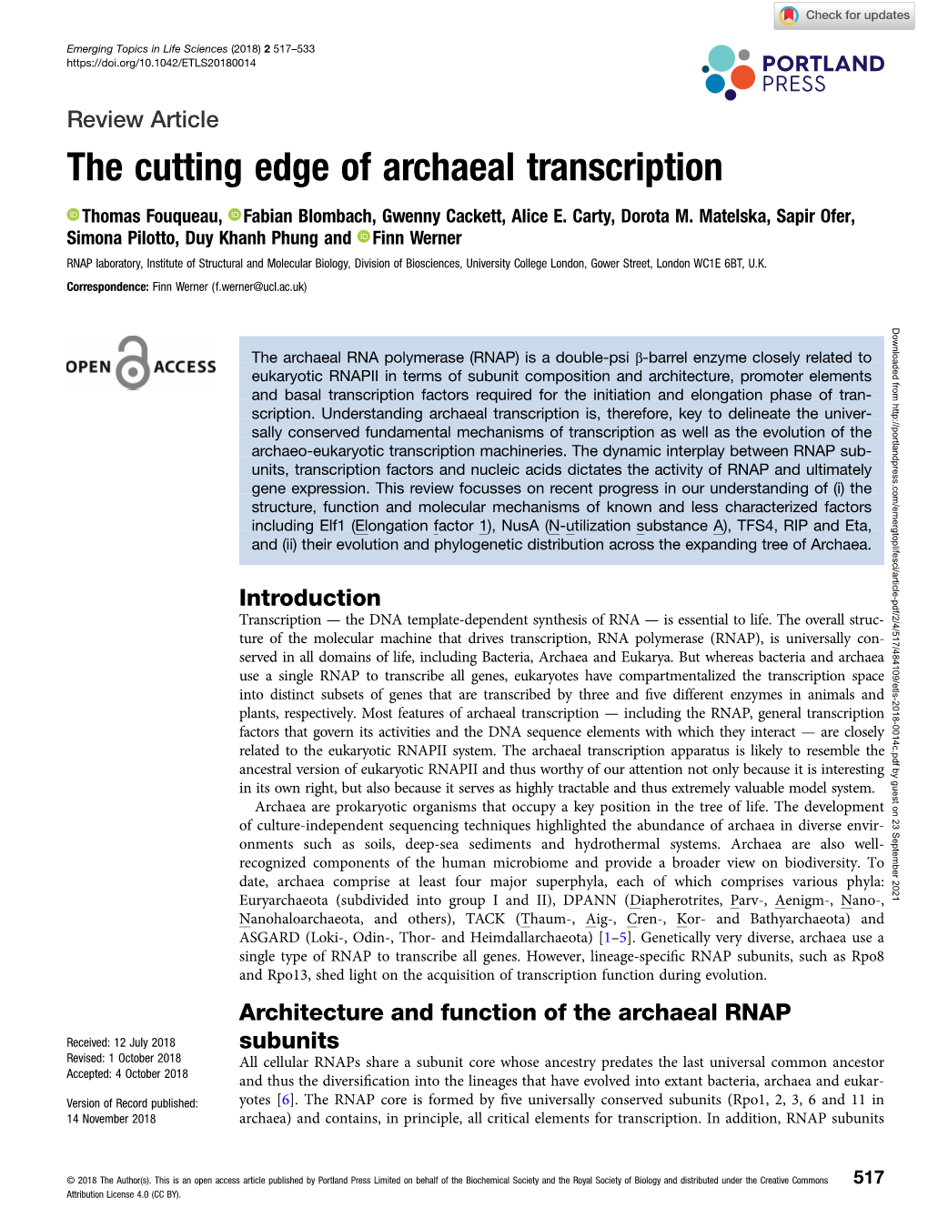 The Cutting Edge of Archaeal Transcription