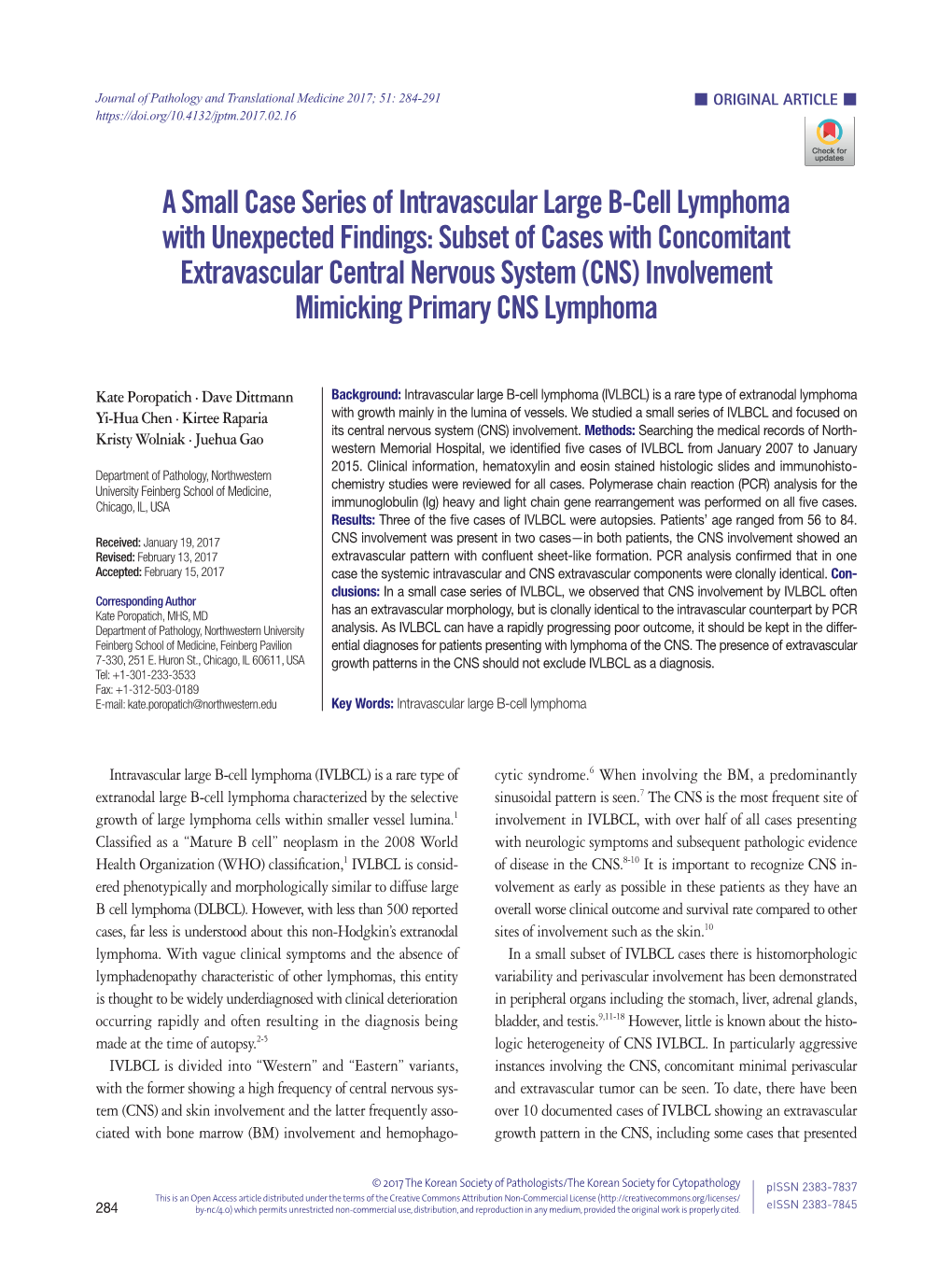 A Small Case Series of Intravascular Large B-Cell