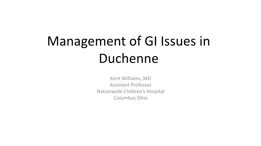 Management of GI Issues in Duchenne