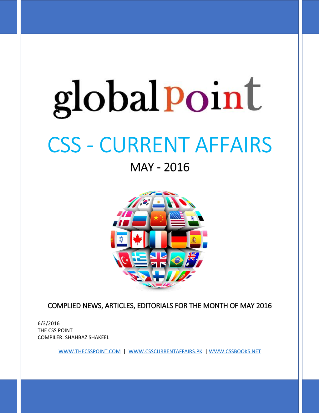 Css - Current Affairs May - 2016