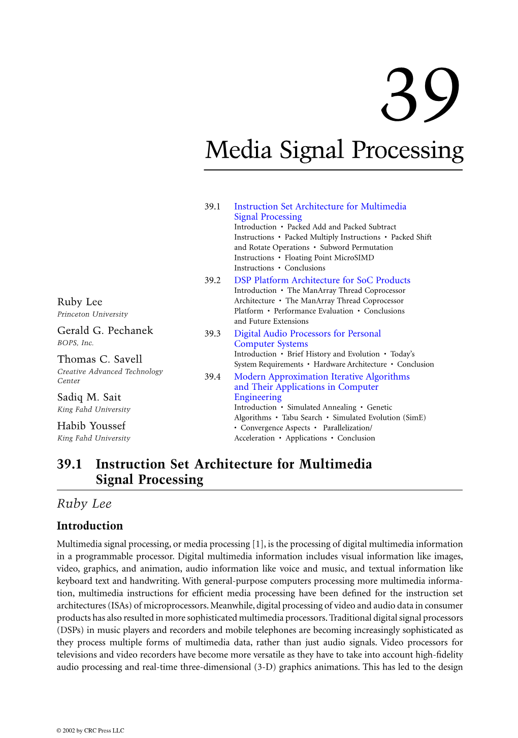 Media Signal Processing
