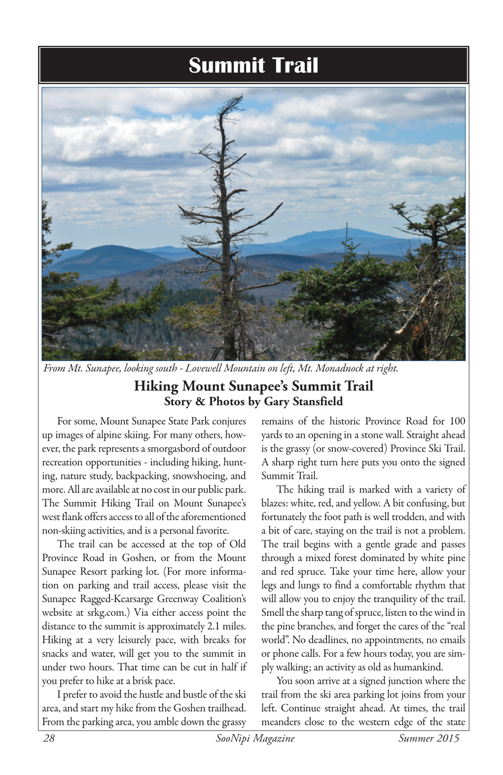 Hiking Mount Sunapee's Summit Trail