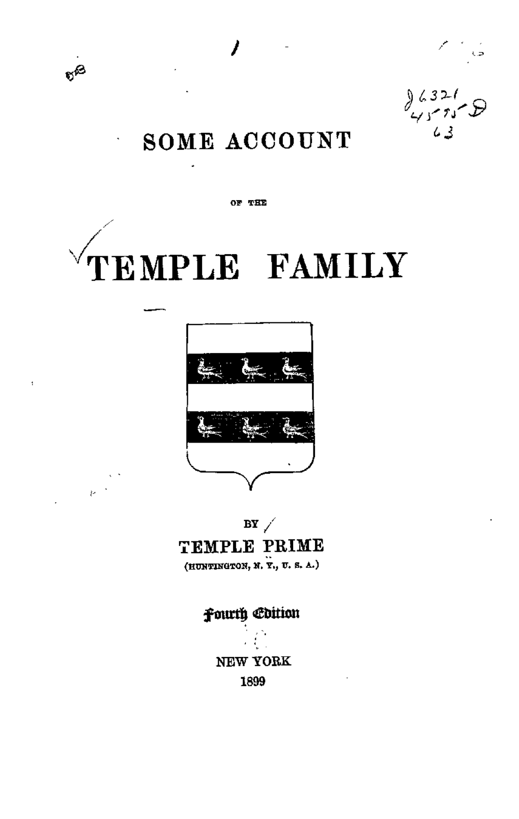 Some Account of the Temple Family: Appendix;