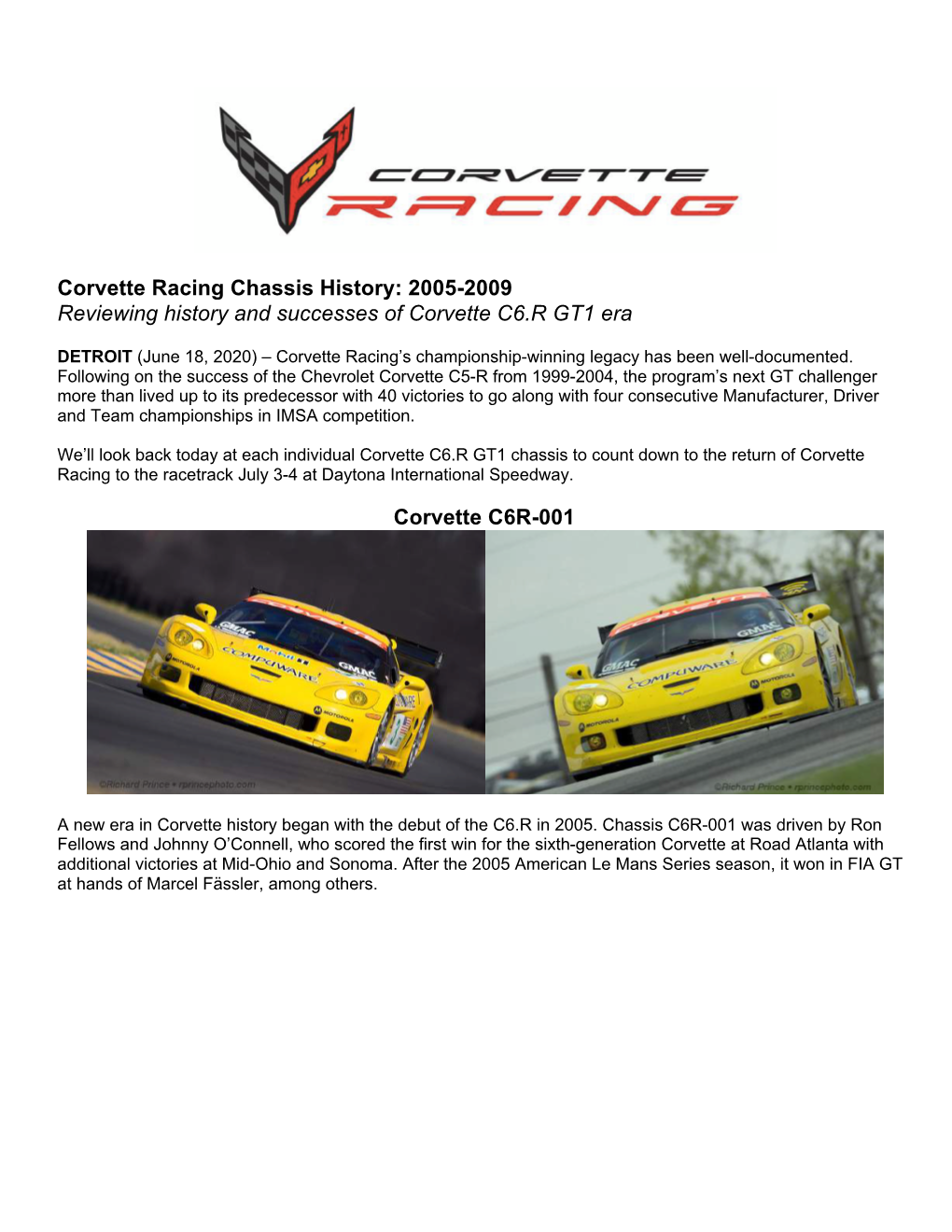 2020 Corvette Racing C6R History RS