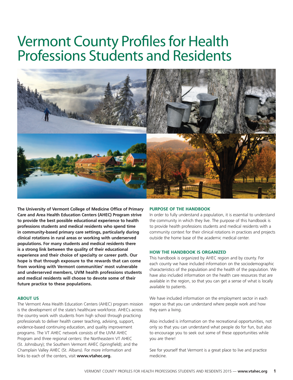 Vermont County Profiles for Health Professions Students and Residents