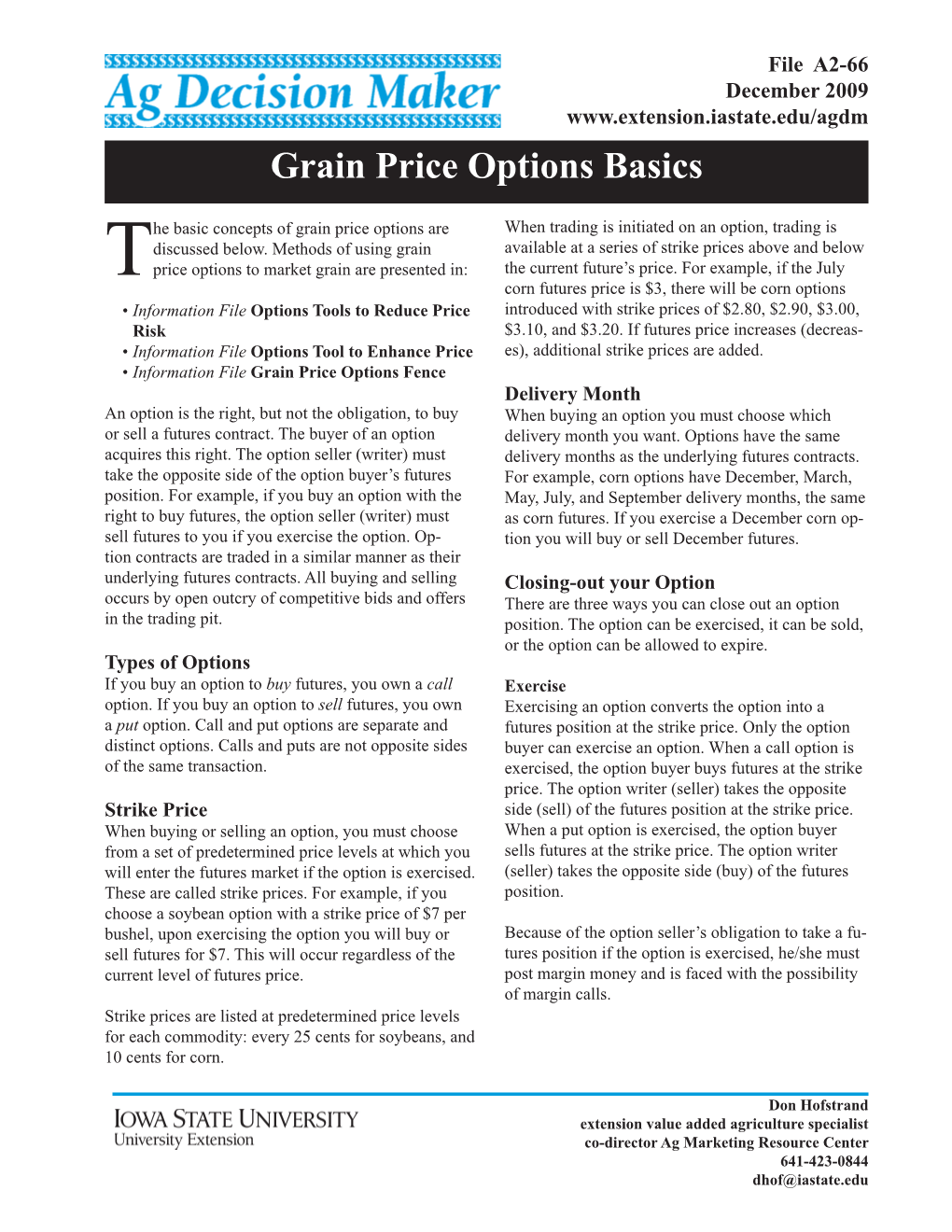 A2-66 Grain Price Options Basics.Indd