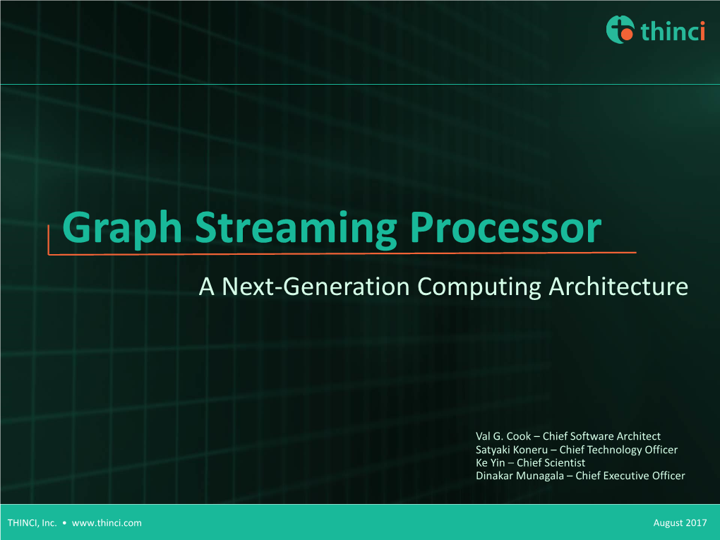 Graph Streaming Processor a Next-Generation Computing Architecture