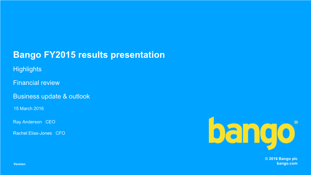 Bango Final Results Presentation