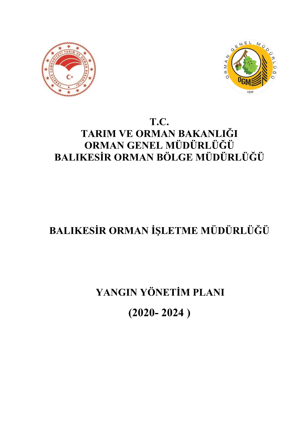 Balıkesir Yangın Yönetim Planı