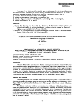 Development of Incidence of Cancer Morbidity Around Nuclear Power Stations at Jaslovske Bohunice Within 20 Years M