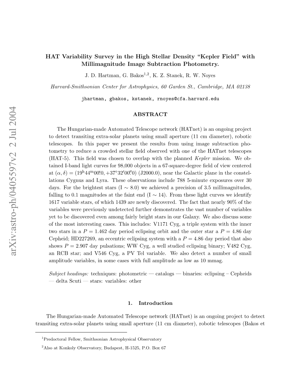 Arxiv:Astro-Ph/0405597V2 2 Jul 2004