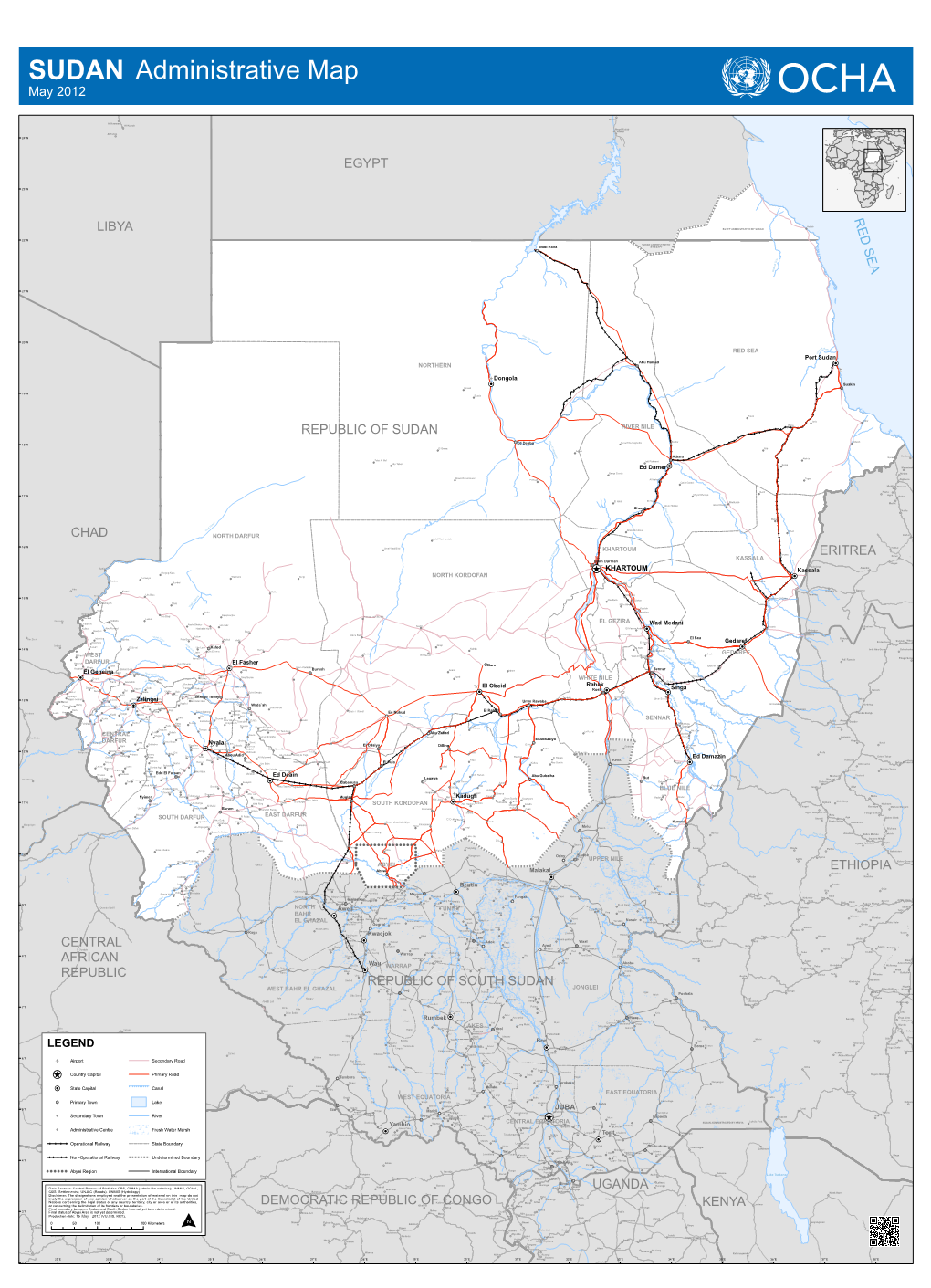 SUDAN Administrative Map May 2012