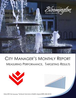 City Manager's Monthly Report