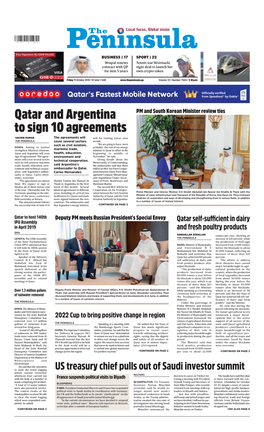 Qatar and Argentina to Sign 10 Agreements