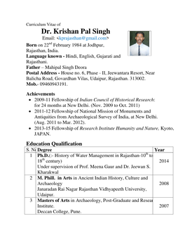 Dr. Krishan Pal Singh