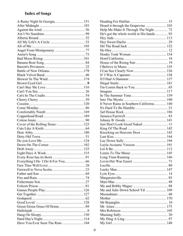 Index of Songs
