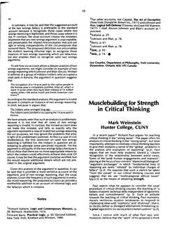 Musclebuilding for Strength in Critical Thinking