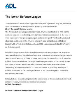 The Jewish Defense League