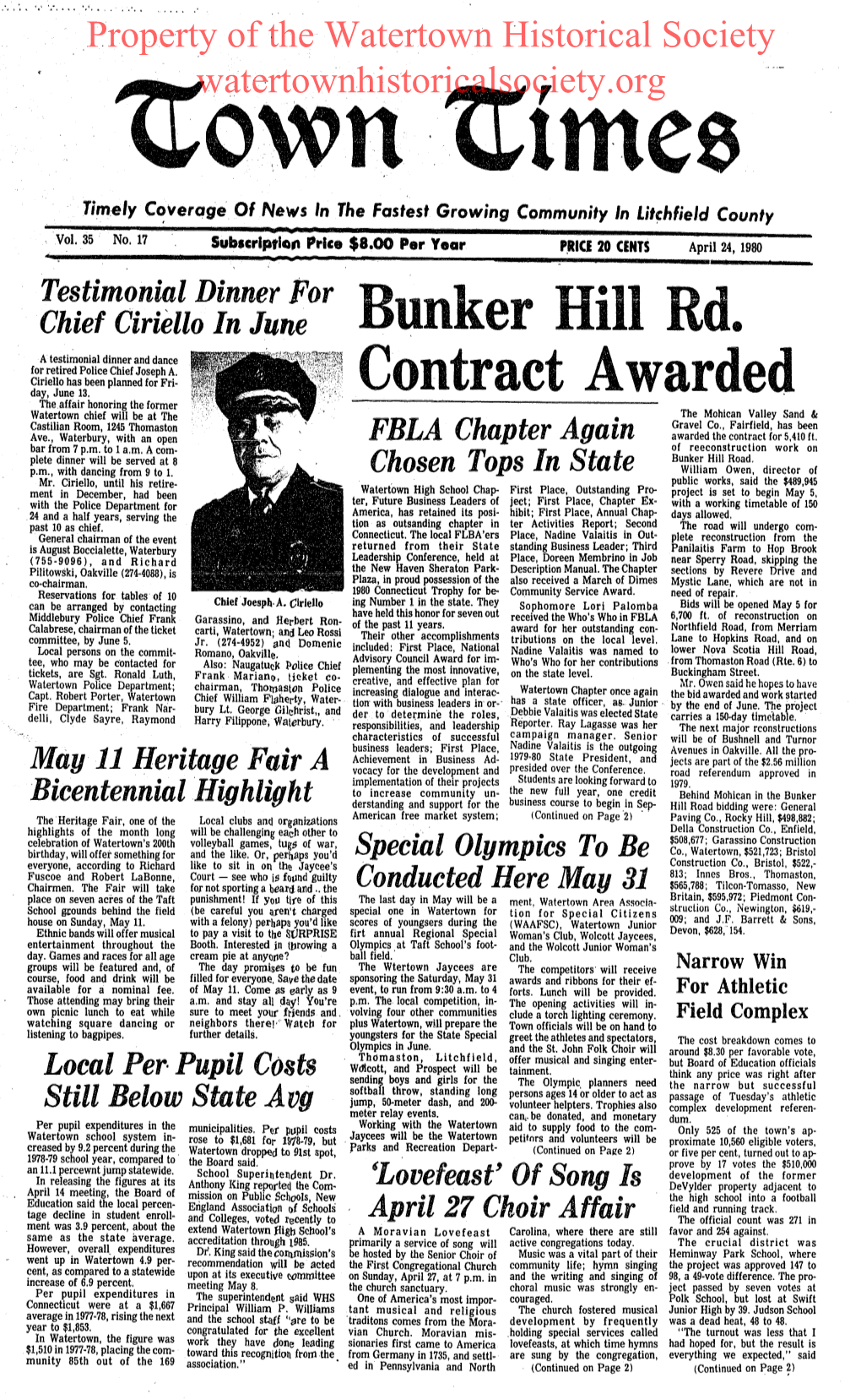 Bunker Hill Rd. Contract Awarded