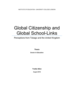 Global Citizenship and Global School-Links Perceptions from Tobago and the United Kingdom