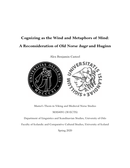 Cognizing As the Wind and Metaphors of Mind: a Reconsideration of Old Norse Hugr and Huginn