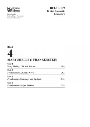 Mary Shelley: Life and Works British Romantic Indira Gandhi Literature National Open University School of Humanities