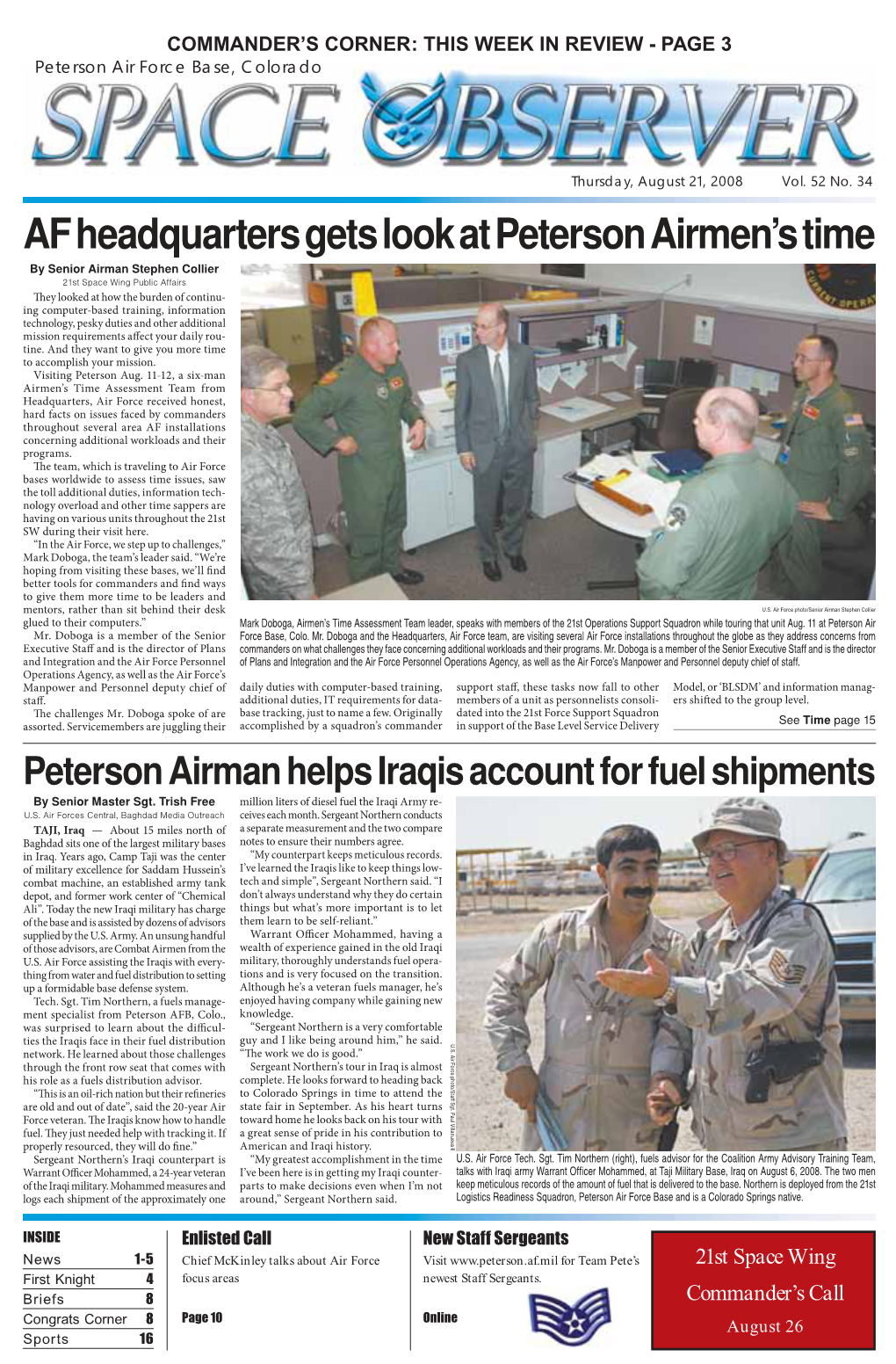 AF Headquarters Gets Look at Peterson Airmen's Time