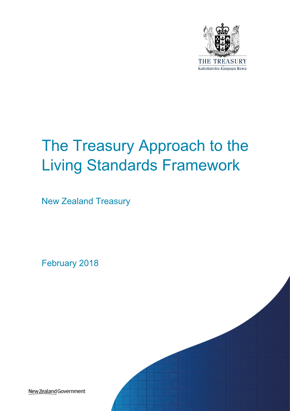 The Treasury Approach to the Living Standards Framework