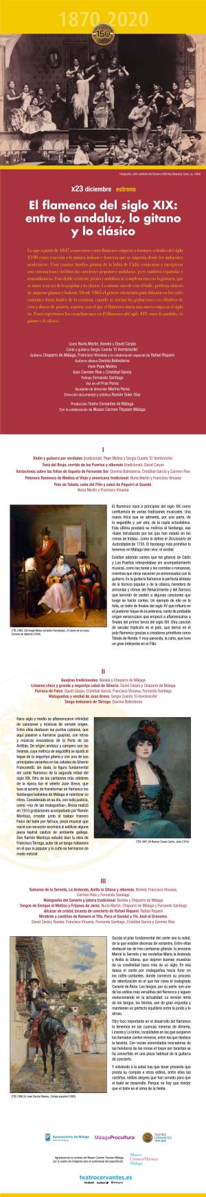 El Flamenco Del Siglo XIX: Entre Lo Andaluz, Lo Gitano Y Lo Clásico
