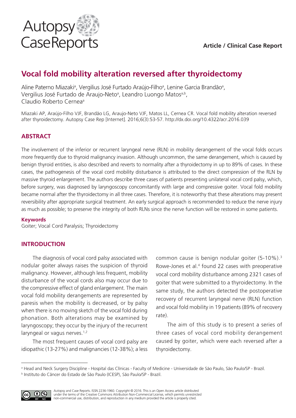 Vocal Fold Mobility Alteration Reversed After Thyroidectomy