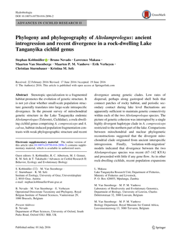 Phylogeny and Phylogeography of Altolamprologus: Ancient Introgression and Recent Divergence in a Rock-Dwelling Lake Tanganyika Cichlid Genus