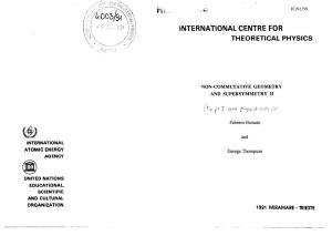 Interimatioimal Centre for Theoretical Physics