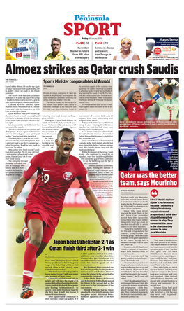 Almoez Strikes As Qatar Crush Saudis