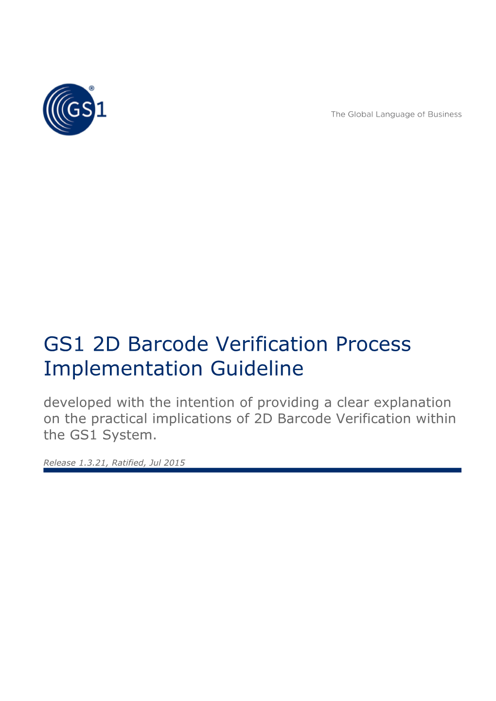 GS1 2D Barcode Verification Process Implementation Guideline