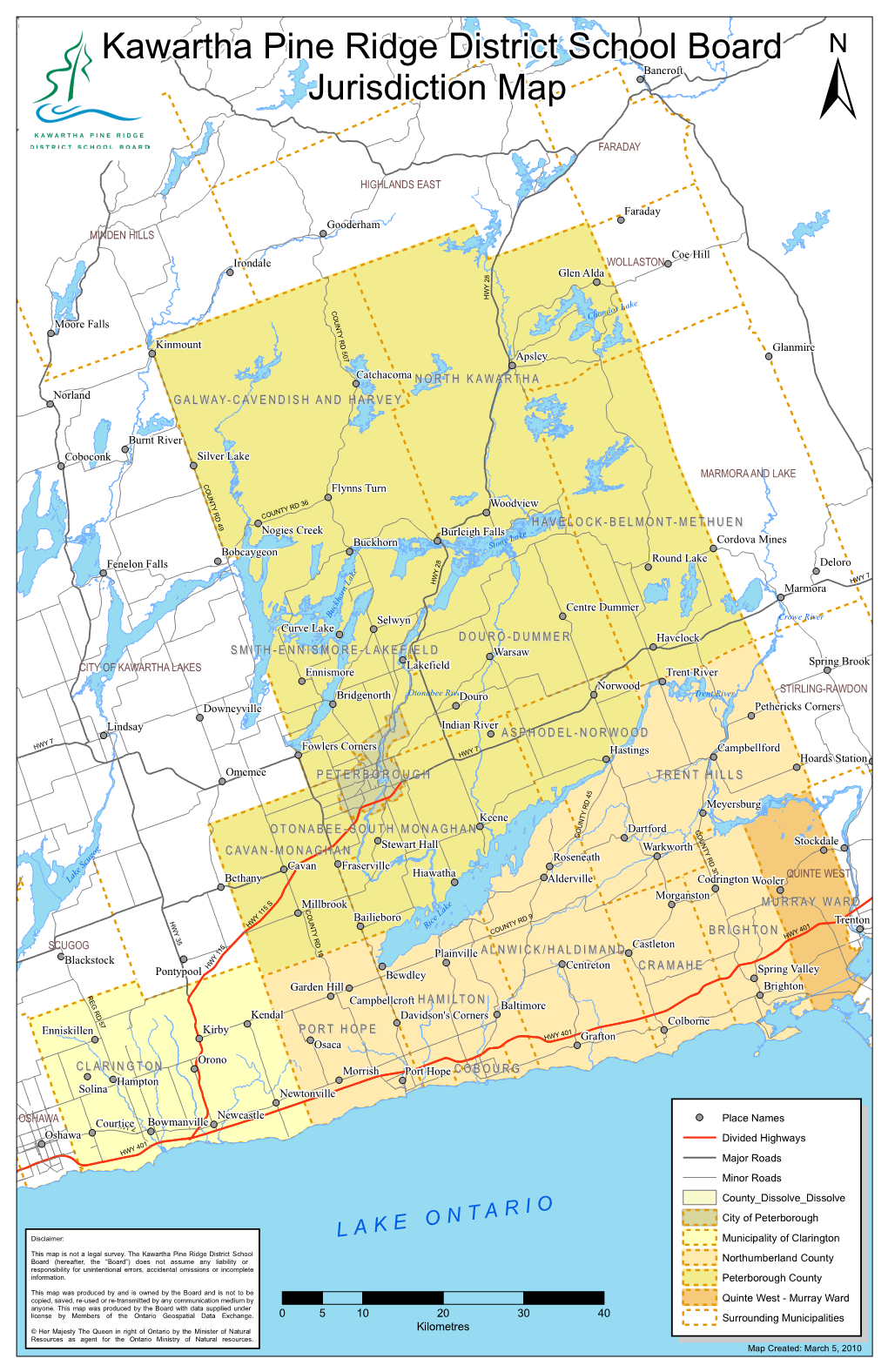 Kawartha Pine Ridge District School Board Jurisdiction