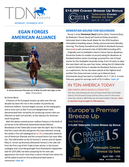 Egan Forges American Alliance Cont