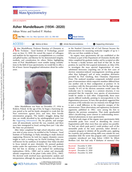 Asher Mandelbaum (1934−2020) Adrian Weisz and Sanford P