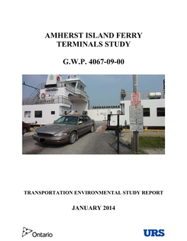 Amherst Island Ferry Terminals Study G.W.P. 4067