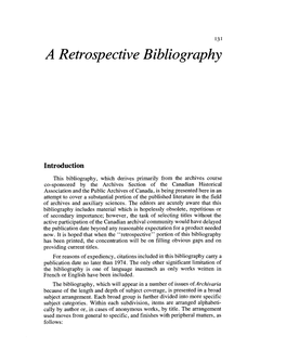 A Retrospective Bibliography