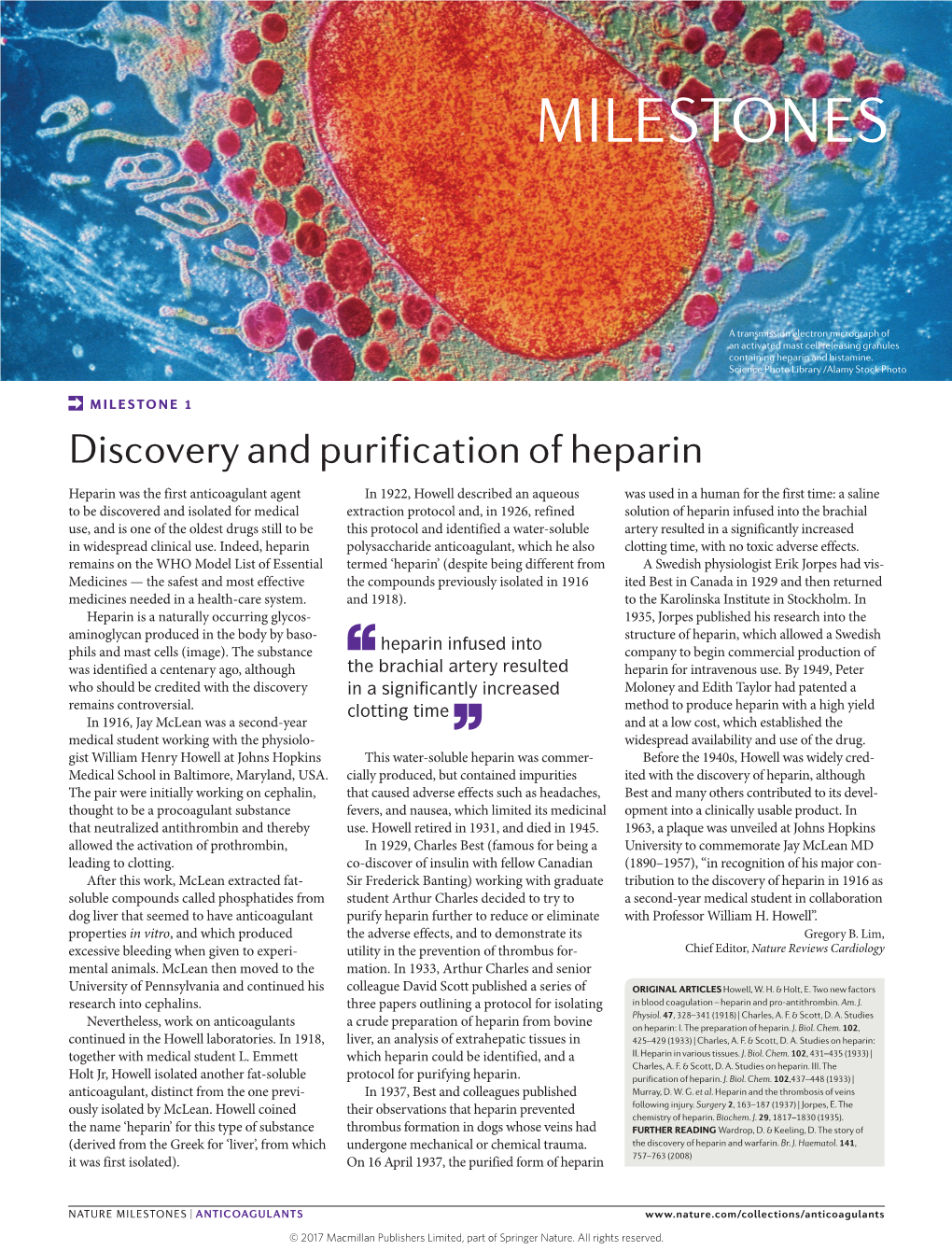 Discovery and Purification of Heparin